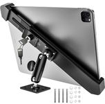 Dosvsi Security Car Tablet Mount, Industrial Heavy Duty Tablet Holder w/Lock & Key, 360° Swivel Anti-Theft Tablet Stand for ELD/Semi Truck/Commercial Vehicle, for iPad Pro 12.9 Air, 9-14" Devices