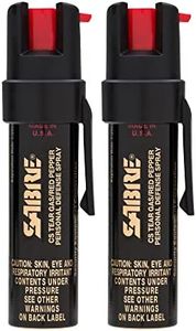 SABRE Advanced Pepper Spray for Self Defense, 3-in-1 Formula with Maximum Strength Pepper Spray, CS Military Tear Gas, UV Marking Dye, Fast Access Easy Carry Belt Clip, 35 Bursts, 0.67 fl oz, 2 Pack