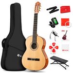 Classical Guitar 36" 3/4 Spanish Style Classical Guitarra, 36 Inch Nylon Strings Guitar Ideal for Beginner Teens Adults, Natural Spruce, by Vangoa