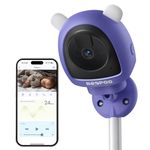 BOOPOO Smart Baby Monitor 2K with Breathing Monitoring (No Extra Fee), Night Vision, Cry & Safe Zone Detection, 2-Way Audio, 2.4/5GHz WiFi, 32G Local Storage, 12 lullabies (Wall Mount)