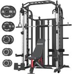 DONOW Smith Machine with Weight Stacks Home Gym System Cable Crossover