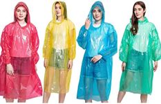 ZALIZR 4 Pack Disposable Rain Ponchos with Hood for Adults and Kids - Individually Wrapped Emergency Raincoats for Camping, Hiking, and Outdoors