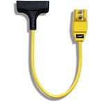 TRC 14880 23-6 12/3-Gauge Shockshield GFCI Protected Right Angle Plug Tri-Cord with 3-Outlets, 2-Feet, 15-Amp, Yellow