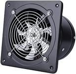 Diameter 150 mm Bathroom Fan, Exhaust Fan, Axial Fan, Kitchen Extractor Fan, Metal Bathroom Fan, Quiet Fan, 6 Inch / 220 V Ventilation Blower Wall/Ceiling Exhaust Fan in Bathroom (Black)