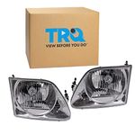 TRQ Headlight Assembly Set Headlights Driver & Passenger Side Halogen Compatible with 1997-2002 Ford Expedition 1997-2003 F-150 2004 F-150 Heritage 1997-1999 F-250 FO2502182 FO2503182