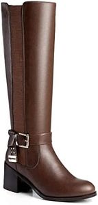 ANN CREEK Women's 'Tarum' Fashion Design Triple Buckle Straps Riding Boot, Brown, 10