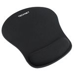 TECKNET Mouse Mat with Memory Foam Rest -Non-slip Rubber base- Special-Textured Water-Resistant Surface