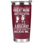 BETHEGIFT Christmas Gifts for Mom from Daughter, Son - Mom Gifts - Great Mom Coffee Tumbler - Birthday Gifts for New Mom, Mom To Be, Mother In Law - Present for Mom - Mom Cup 20oz, Red