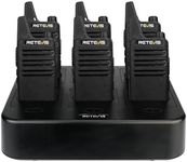 Retevis RT22 Walkie Talkies Rechargeable Hands Free 2 Way Radios Two-Way Radio(6 Pack) with 6 Way Multi Gang Charger