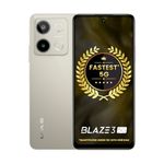 Lava Blaze 3 5G (Glass Gold, 6GB+128GB) | Segment's Fastest 5G Smartphone | Dimensity 6300 Processor | 90Hz Display | 50MP+2MP AI Camera with Vibe Light | 5000 mAh | Glass Back|18W Fast Charging