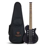 Traveler Guitar EG-1 Blackout Matte Black Electric Guitar | Small Electric Guitar with Headphone Amp | Full 24 3/4" Scale Travel Guitar | Portable Mini Guitar | Headless Guitar with Custom Gig Bag