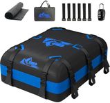 BATSUVCER Rooftop Cargo Carrier 15-20 Cubic, 700D Waterproof Cargo Box, Rooftop Cargo Box with Anti-Slip Mat and 10 Heavy-Duty Straps (Blue, 20 Cu Ft)