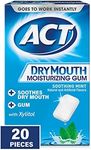 ACT Dry Mouth Moisturizing Gum with Xylitol, Sugar-Free Soothing Mint, 20 Pieces Sugar-Free Dry Mouth Gum