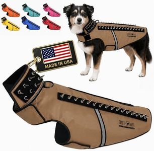 CoyoteVest SpikeVest Dog Harness Vest for Small Dogs, Reflective Dog Vest with Spikes to Shield Your pet from Coyotes, Raptor and Animal Attacks, Anti Hawk Vest, Made in USA (L-Texas Tan)