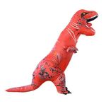 Yuppin Inflatable Dinosaur Costume Adult, Dinosaur Inflatable Costume For Adult, Blow Up Dinosaur Costume For Halloween Cosplay Party Christmas (Red) - Polyester