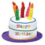 A Beistle Creation 60432 Plush Birthday Cake Hat, Fabric, Multicolor