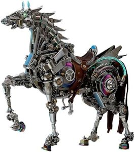 3D Metal Puzzle for Adults, ﻿Steampunk Mechanical Horse DIY Assembly Sculpture with Movable Joints, Collectible Desk Art Display (1500+PCS)