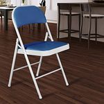 Story@Home Folding Chairs Portable Foldable Dining Chairs Home Office Student Study Chair, White & Royal Blue