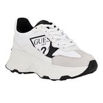 GUESS Women's Calebb Sneaker, White/Black 144, 4 UK