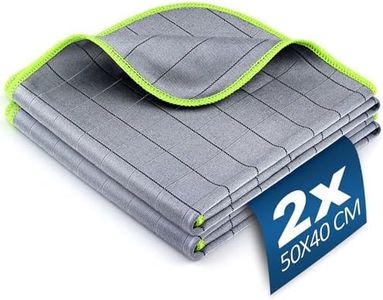 Airlab 2X Grande Bayetas Microfibra de Carbono, Paños de Limpieza Magico 400GSM, Balletas para Cristales Sin Rayas, Trapos para Ventanas Vidrios Baño Espejo Cocina Plato Coche, 50x 40 cm