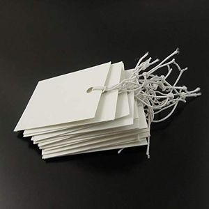 Julie Wang 1000pcs per Packs Price Tags Marking Labels Display Hang Tags with Elastic String, 40mm by 30 mm