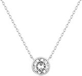 PAVOI CZ Bezel Set Necklace (White Rhodium)