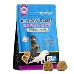 NVXNMSD Dog Allergy Relief Treats 60Count - Itchy Dog Skin Relief - Dry, Sensitive Skin - Prevent Biting Paws - Hot Spot Relief - Allergy Tablets for Dogs - Peking Duck Flavor