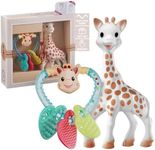 Sophie la girafe Sophiesticated Original Teether with Heart Rattle Gift Set, 100% Natural Rubber Baby Teething Toy, Baby Gift Box Set with Gift Bag and Card