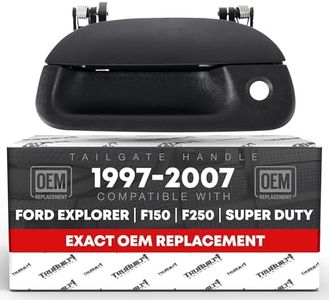 T1A Tailgate Handle Assembly Replacement - Compatible with 1997-2007 Ford F-250, F-350, F-450, F-550 Super Duty Models - Textured Black with Keyhole - OEM 7L3Z-9943400AA, XL3Z-9943400-AAA, 80238