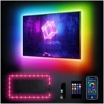 DAYBETTER LED Lights for TV, TV Led Backlight, 14.8ft for 65-75in TV, USB Powered TV Lights kit, Led Strip Lights Music Sync Remote, RGB Lamp for Gaming Bedroom Room HDTV Mood Lighting