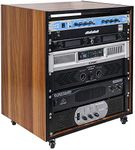 Sound Town DIY 12U Studio Rack with Furniture Grade Walnut Laminate, Rubber Feet, Casters (SDRK-12WN)