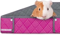 Paw Inspired Critter Box Washable Cage Liner, Reversible Fleece Bedding with Raised Sides for Guinea Pigs and Other Small Animals (Midwest, Gray/Pink)