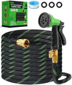 75ft Garden Hose,Non-Expandable Water Hose with 8 Function Spray Nozzle, Burst-Resistant,Kink-Free,Lightweight,Durable & Flexible 3/4" Garden Hose for Gardening, Yard,Lawn, Car Washing