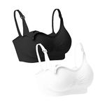 URPLITY Maternity Nursing Bra Seamless Pregnancy Bra Breastfeeding Bra Sleep Bralette with Removable Spill Prevention Pads