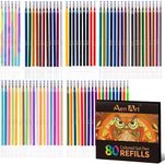 Gel Pens Refills for Adult Coloring Books, 80 Unique Colors, 40% More Ink for Aen Art Colored Gel Pens Set