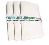 Ultimate Cloth The Original Streak Free Cloth in White - 100% MiraFiber - Incredible Miracle Cloth that Cleans with WATER ONLY - Windows and all Glass, Mirrors, Stainless Steel, Granite, Quartz, TV and Computer Screens, Cars, Boats, Kitchens, Bathrooms, and More (3)