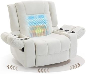 SINCRUMI Power Swivel Glider Rocking Chair with Airbags Massage & Heat