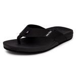 Nautica Men's Flip Flop, Beach Sandal, Boat Slide, Water Slippers, Black-welsey, 9 UK