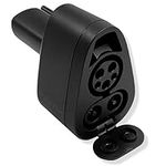 EVARK Dual J1772 and CCS to Tesla Adapter - Reduce Range Anxiety - 2 in 1 NACS Tesla CCS Adapter (Model 3/Y/S/X) - J1772 to Tesla Adapter Combo - IP54 Rated for Safe Use - CCS1 Tesla Charging Adapter