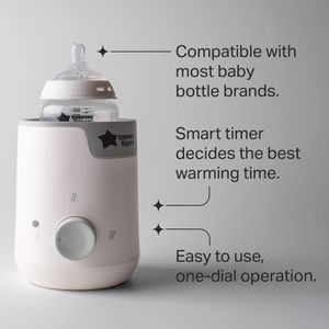Tommee Tippee Easiwarm Bottle Warmer – Fast Heating, White, Auto Timer
