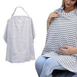 Boerni Large Nursing Cover, Breathable Breastfeeding Cover, Soft Breastfeeding Cover up for Full Privacy Breastfeeding Protection … (Grey)