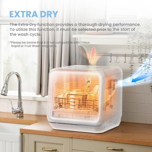 COMFEE Tabletop Dishwasher – Compact White Countertop Dishwasher