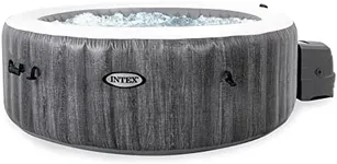 INTEX 28439EP PureSpa Greywood Deluxe Inflatable Spa Set: Includes Energy Efficient Spa Cover – Spa Control App – Wireless Control Panel – 4 Person Capacity – 77" x 28"