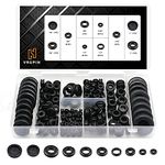 Vrupin 188 Pcs Rubber Grommets Kit - Rubber Washers for Wiring - 10 Different Sizes(1/4", 5/16", 3/8", 7/16", 1/2", 5/8", 7/8", 1" Inch)