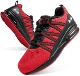 Soulsfeng Mens Air Cushion Running Shoes Lightweight Breathable Workout Tennis Gym Jogging Walking Red Sneakers for Men Size 10.5