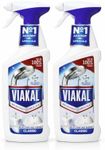 Viakal Limescale Remover Spray, 500ml (2 Pack) | Hard Water Stain Cleaner for Bathrooms, Kitchens & Showers | Powerful Descaler for Taps, Tiles, Toilets & Glass | Fast-Acting EPISHED guide included