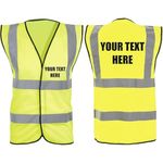 Hi Vis Vests - Personalised Hi Vis Vest Made of Durable Polyester- High Vis Vests with Reflective Vinyl Banding for Safety - Yellow High Visibility Vest by Brook Hi Vis, Extra Large 44-46”