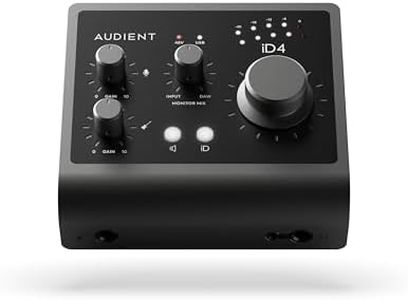 Audient Audio Interface iD4 MKII, Class A Console Microphone Preamp (High Speed USB-C, Monitor Mix and Monitor Panning Function, 2 Headphone Outputs, Mac/PC/iOS Compatible), Black