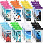 Weewooday 32 Pieces Universal Waterproof Phone Pouch Clear Cellphone Dry Bag with Lanyard Outdoor Beach Swimming Snorkeling Bag Underwater Case for Smartphone up to 6.9 Inch