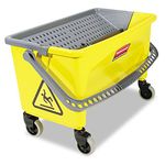 Rubbermaid Commercial HYGEN Q90088YW HYGEN Press Wring Bucket for Microfiber Flat Mops, Yellow